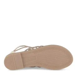 Sandales BEIGE Femme Motif Uni Fermeture éclair