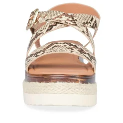 Sandales BEIGE Femme Motif Uni Boucle