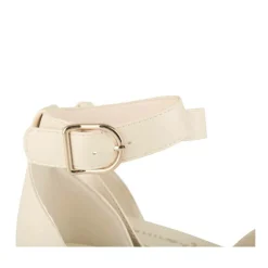 Sandales BEIGE Femme Motif Uni Boucle
