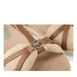 Sandales BEIGE Femme Motif Uni Boucle