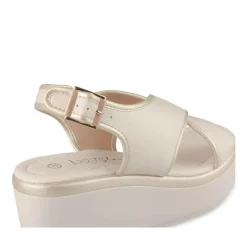 Sandales BEIGE Femme Motif Uni Boucle