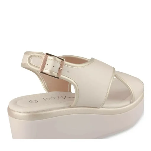 Sandales BEIGE Femme Motif Uni Boucle