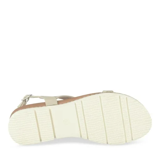 Sandales BEIGE Femme Motif Uni Boucle