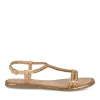 Sandales BEIGE Fille CUIR Motif Tressé Boucle