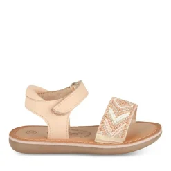 Sandales BEIGE Fille CUIR Motif Perle Scratch