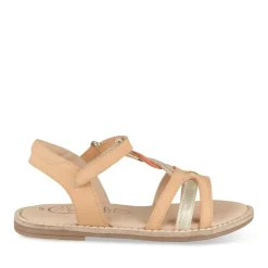 Sandales BEIGE Fille CUIR Motif Uni Boucle