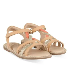 Sandales BEIGE Fille CUIR Motif Uni Boucle