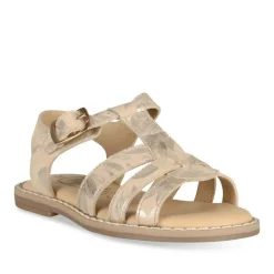 Sandales BEIGE Fille CUIR Motif Iridescent Boucle