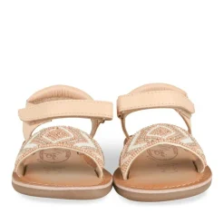 Sandales BEIGE Fille CUIR Motif Perle Scratch
