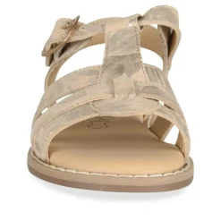 Sandales BEIGE Fille CUIR Motif Iridescent Boucle