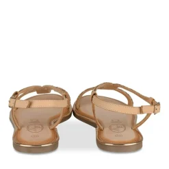 Sandales BEIGE Fille CUIR Motif Tressé Boucle