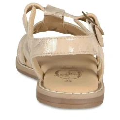 Sandales BEIGE Fille CUIR Motif Iridescent Boucle