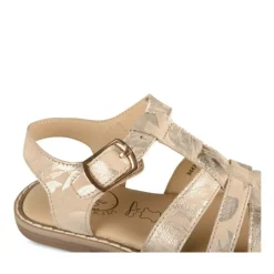 Sandales BEIGE Fille CUIR Motif Iridescent Boucle