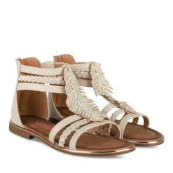 Sandales BEIGE Fille Motif Paillettes Fermeture éclair