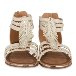 Sandales BEIGE Fille Motif Paillettes Fermeture éclair