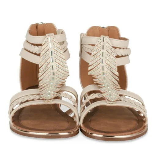 Sandales BEIGE Fille Motif Paillettes Fermeture éclair