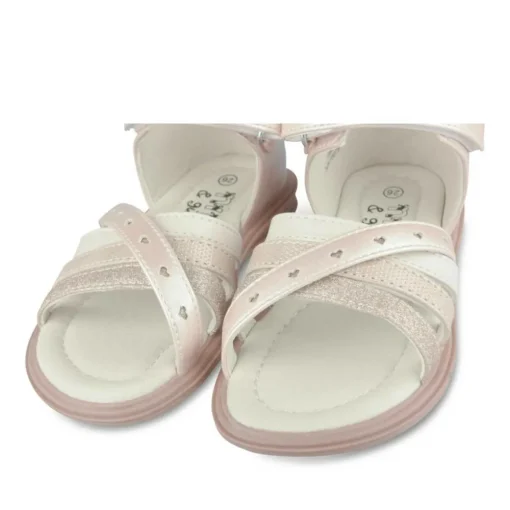 Sandales BEIGE Fille Motif Coeurs Scratch