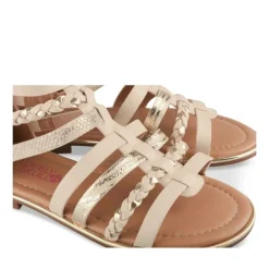 Sandales BEIGE Fille Motif Tressé Fermeture éclair