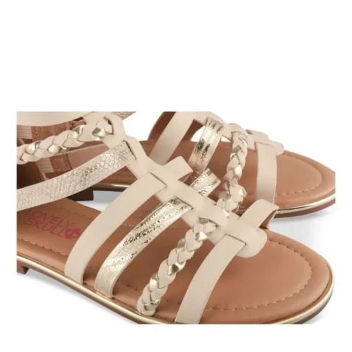 Sandales BEIGE Fille Motif Tressé Fermeture éclair