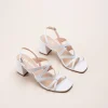 Sandales BLANC Femme CUIR Motif Uni Boucle
