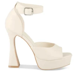 Sandales BLANC Femme Motif Uni A Enfiler