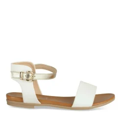 Sandales BLANC Femme Motif Multicolore Boucle