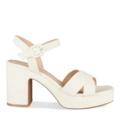 Sandales BLANC Femme Motif Uni Boucle