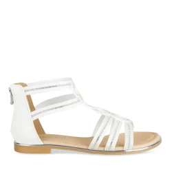 Sandales BLANC Femme Motif Uni Fermeture éclair