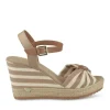 Sandales BLANC Femme Motif Rayures Boucle