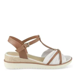 Sandales BLANC Femme Motif Uni Boucle