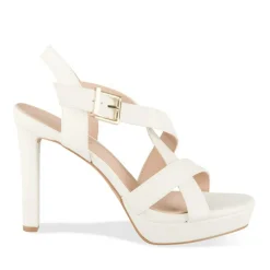 Sandales BLANC Femme Motif Uni Boucle