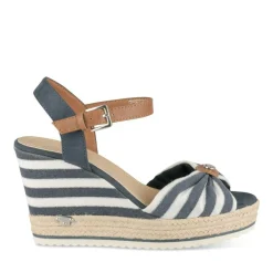 Sandales BLANC Femme Motif Rayures Boucle