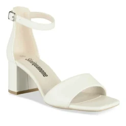 Sandales BLANC Femme Motif Uni Boucle