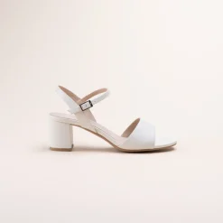 Sandales BLANC Femme Motif Uni Boucle