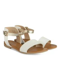 Sandales BLANC Femme Motif Multicolore Boucle