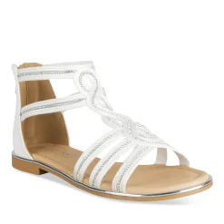 Sandales BLANC Femme Motif Uni Fermeture éclair