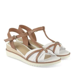 Sandales BLANC Femme Motif Uni Boucle