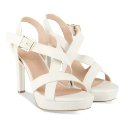 Sandales BLANC Femme Motif Uni Boucle