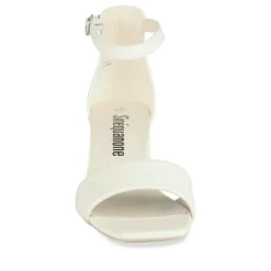 Sandales BLANC Femme Motif Uni Boucle