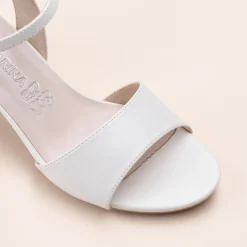 Sandales BLANC Femme Motif Uni Boucle