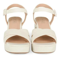 Sandales BLANC Femme Motif Uni Boucle
