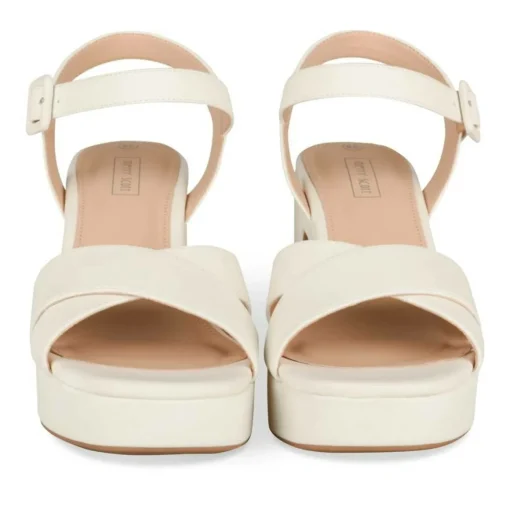 Sandales BLANC Femme Motif Uni Boucle