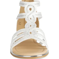 Sandales BLANC Femme Motif Uni Fermeture éclair