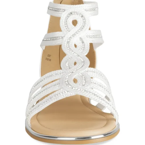Sandales BLANC Femme Motif Uni Fermeture éclair