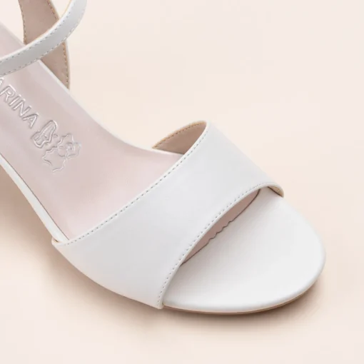 Sandales BLANC Femme Motif Uni Boucle