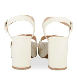 Sandales BLANC Femme Motif Uni Boucle