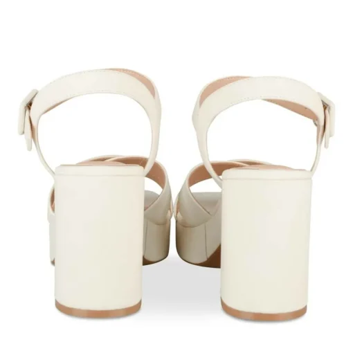 Sandales BLANC Femme Motif Uni Boucle