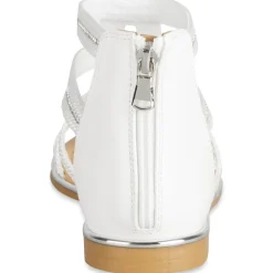 Sandales BLANC Femme Motif Uni Fermeture éclair