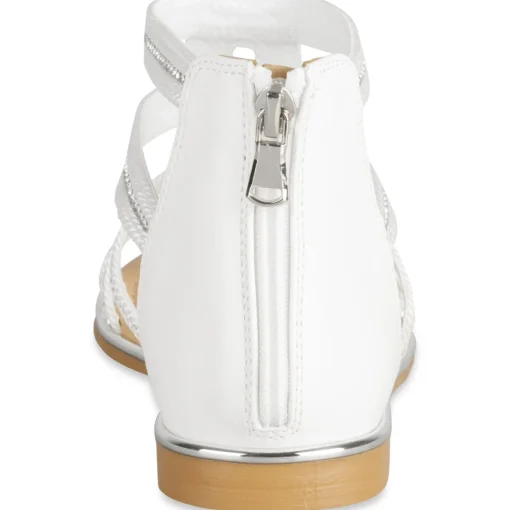 Sandales BLANC Femme Motif Uni Fermeture éclair