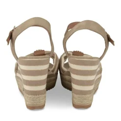 Sandales BLANC Femme Motif Rayures Boucle